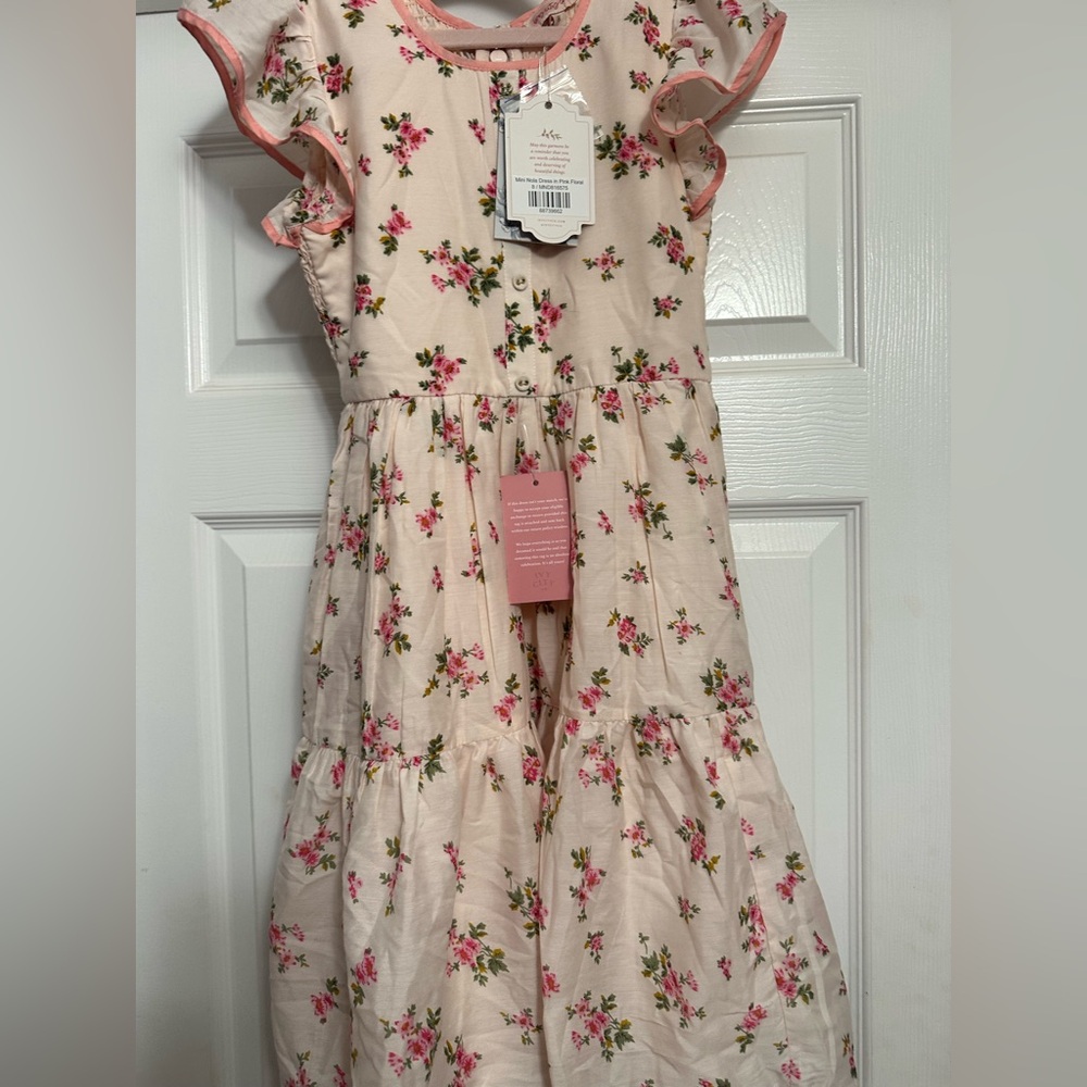Ivy City Co x Cara Fox mini Nola Pink Floral Tiered Dress